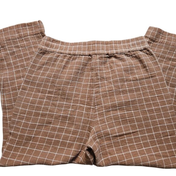 Madewell Waffleback Pull-On High-Rise Women Tapered Pants Windowpane Medium Tall - Picture 7 of 12